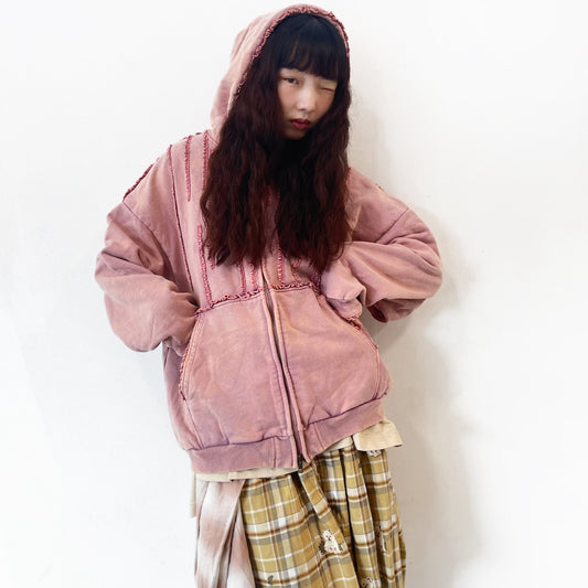 MINI FRILL WASHED PARKA / PINK / フリルウォッシュパーカ