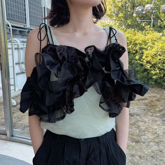 Frill Top / Black / フリルトップ