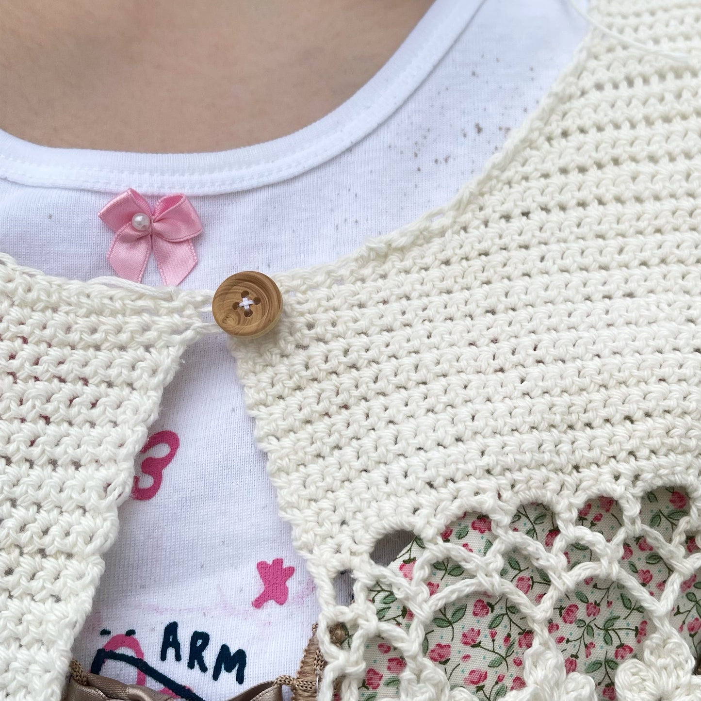 White crochet vest / ホワイトクロシェニットベスト