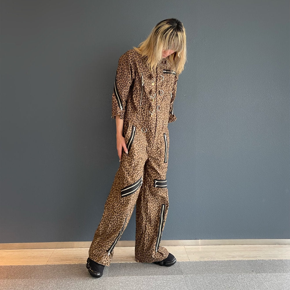 PADLOCK JUMPSUITS HO99O9 COLLABORATION / LEOPARD / 南京錠ジャンプスーツ