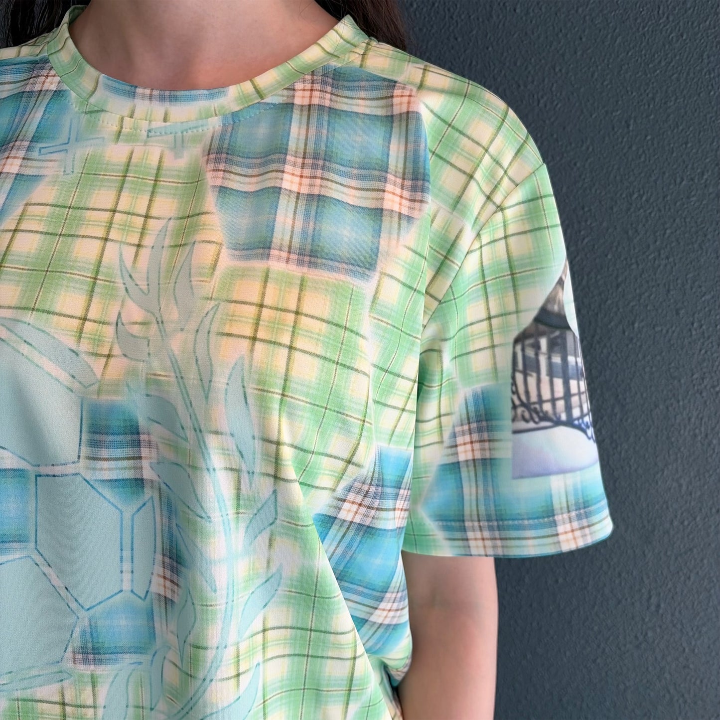 green ball print t shirt / green / ボールプリントTシャツ