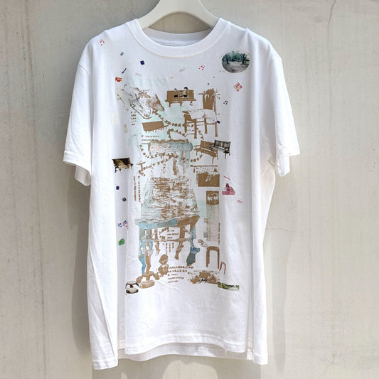 chairs for the interview T-shirt / white / プリントTシャツ