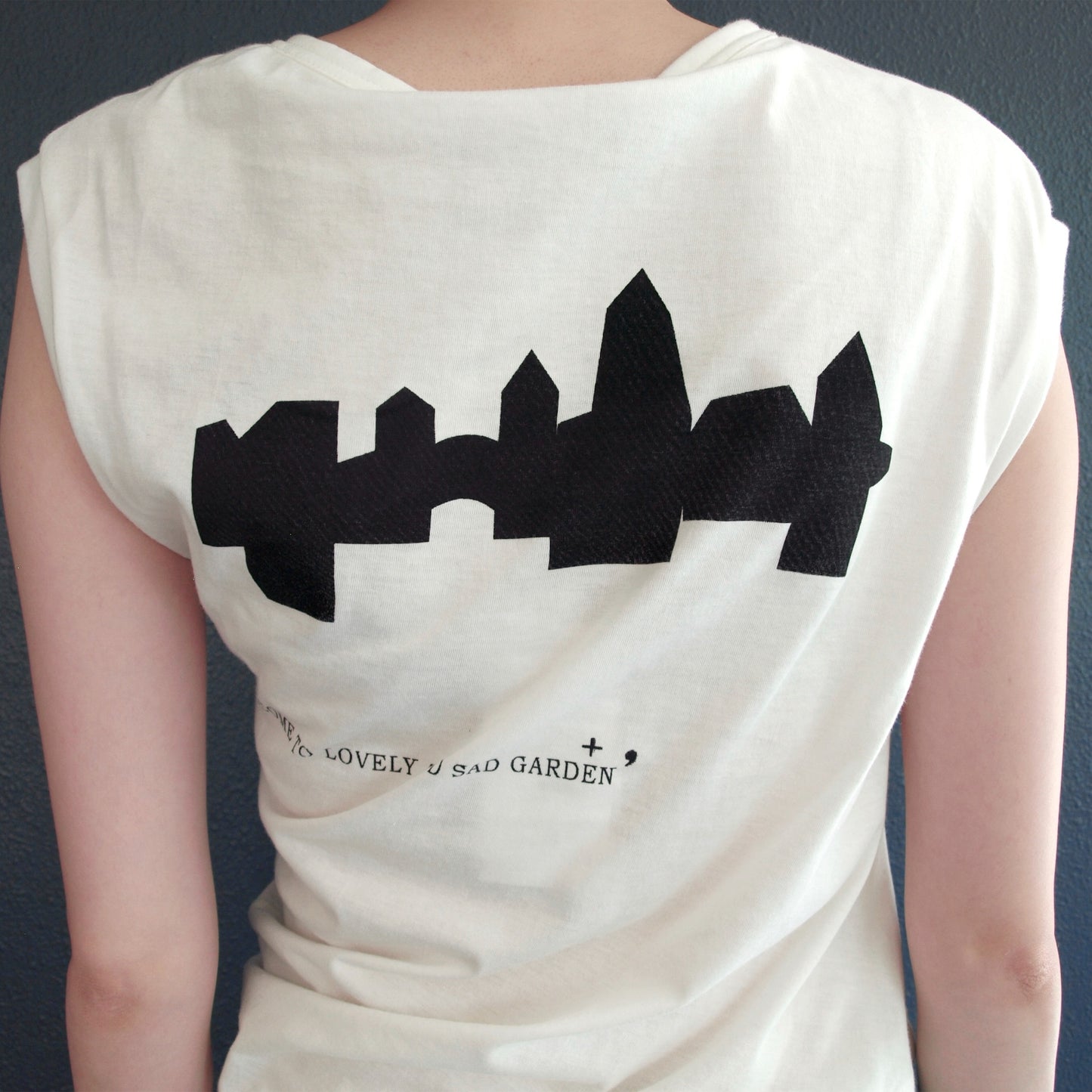 print twist top / white / ツイストトップ