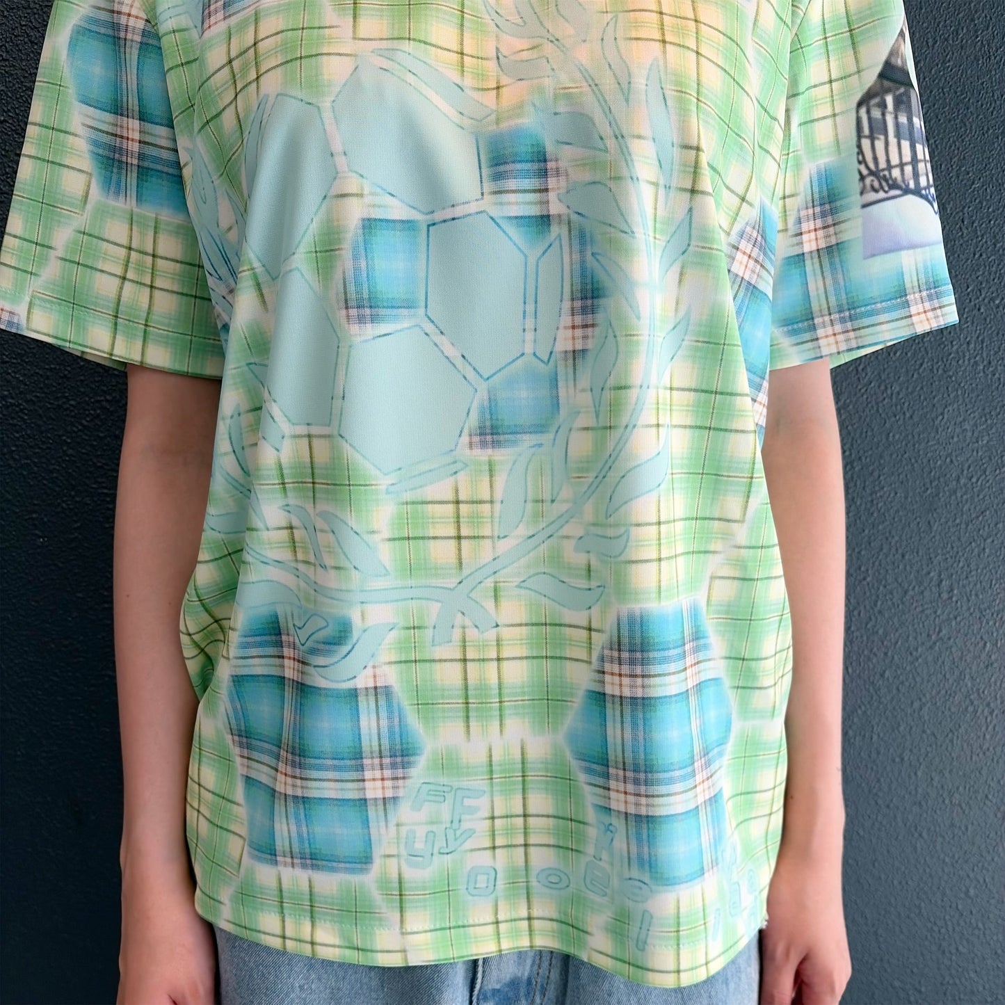 green ball print t shirt / green / ボールプリントTシャツ