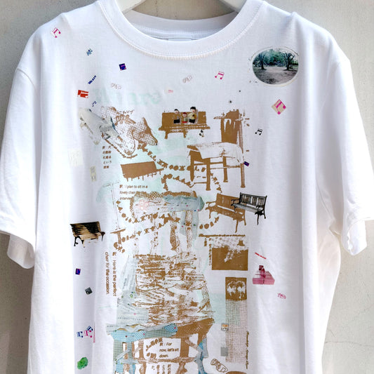 chairs for the interview T-shirt / white / プリントTシャツ