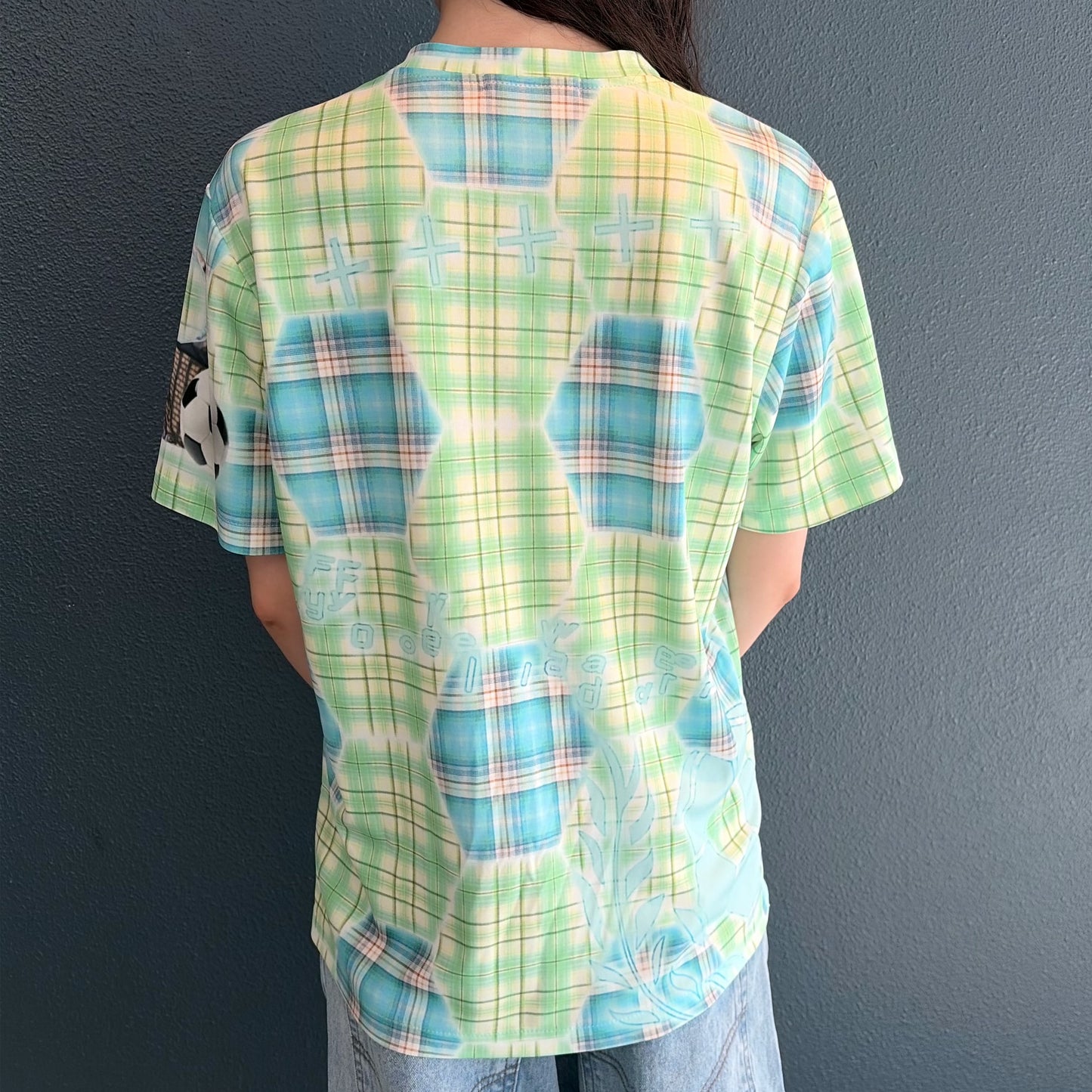 green ball print t shirt / green / ボールプリントTシャツ