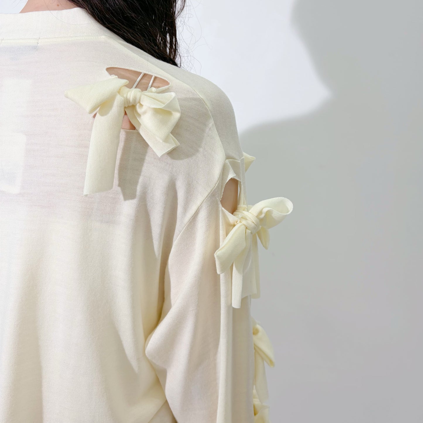 Ribbon cardigan / Off white / リボンカーディガン