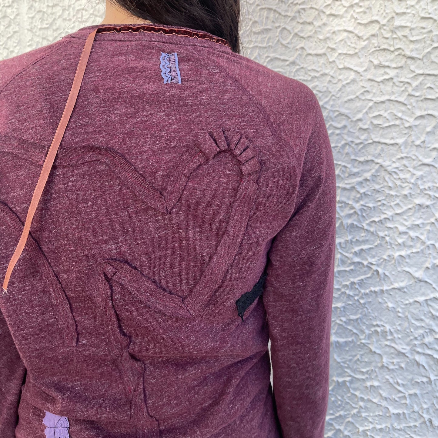 trust teji x TONII MONDO collabolation ★ Bond henry Long sleeve tee / Burgundy / ロングスリーブTシャツ