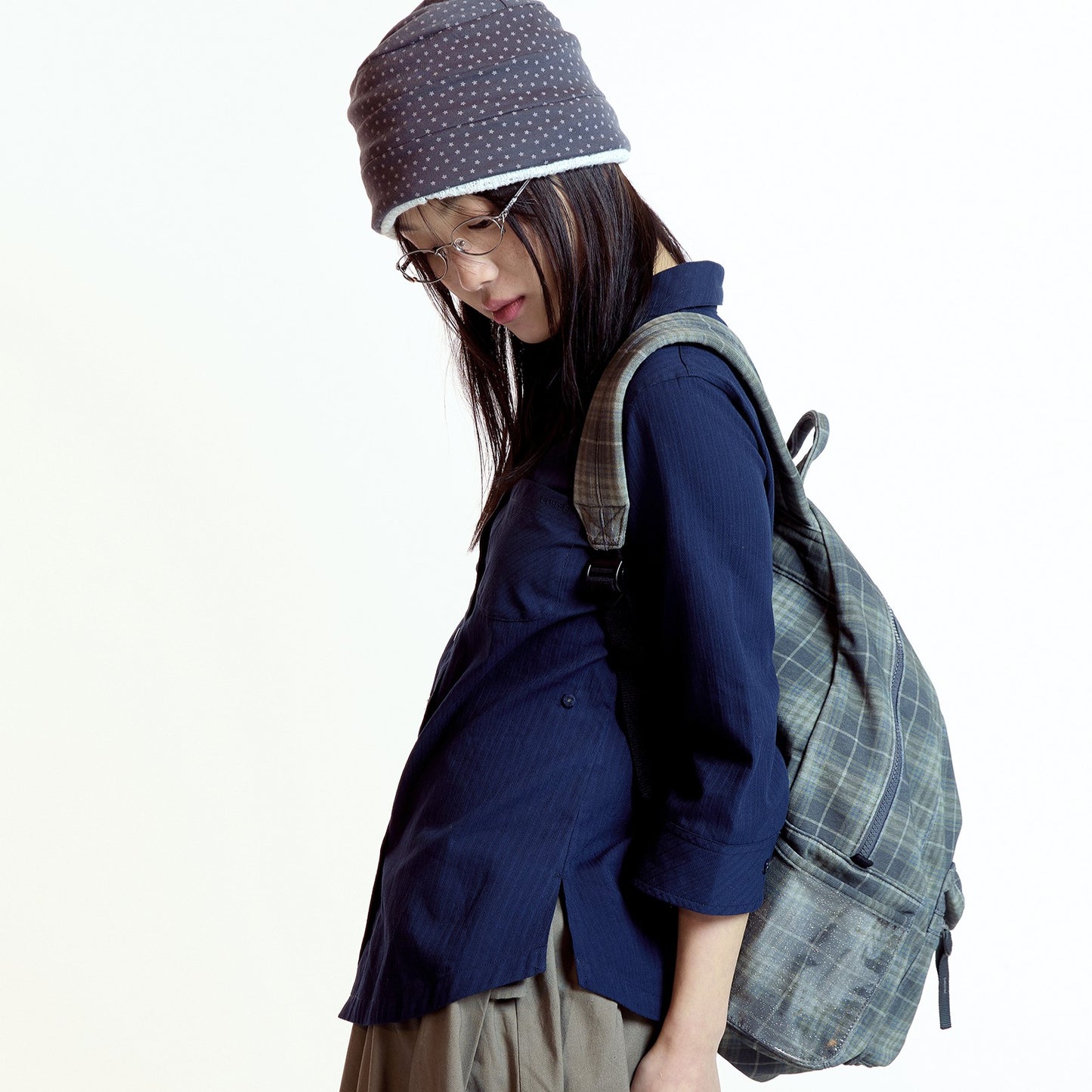 CHUNKY SWEAT CHECK BACKPACK / KHAKI / チェックスウェットバックパック