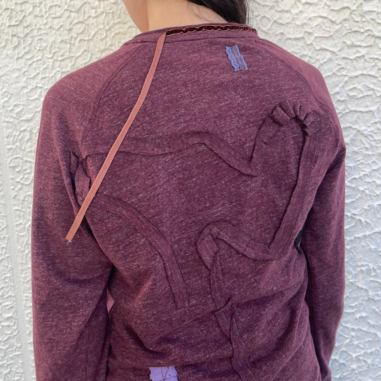 trust teji x TONII MONDO collabolation ★ Bond henry Long sleeve tee / Burgundy / ロングスリーブTシャツ