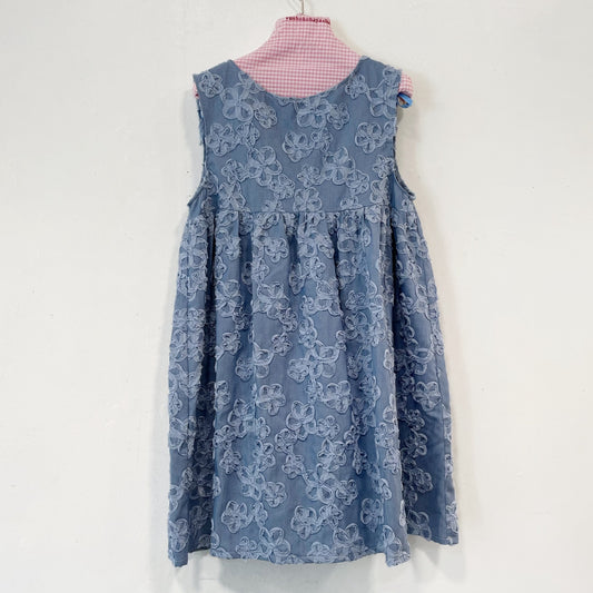 Flower denim dress / Blue / フラワーデニムドレス