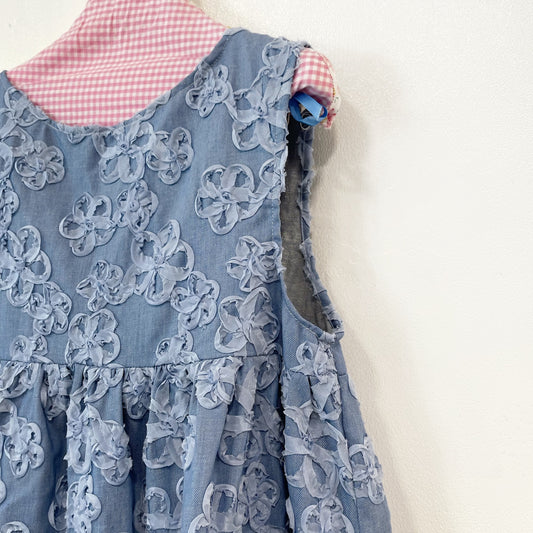 Flower denim dress / Blue / フラワーデニムドレス