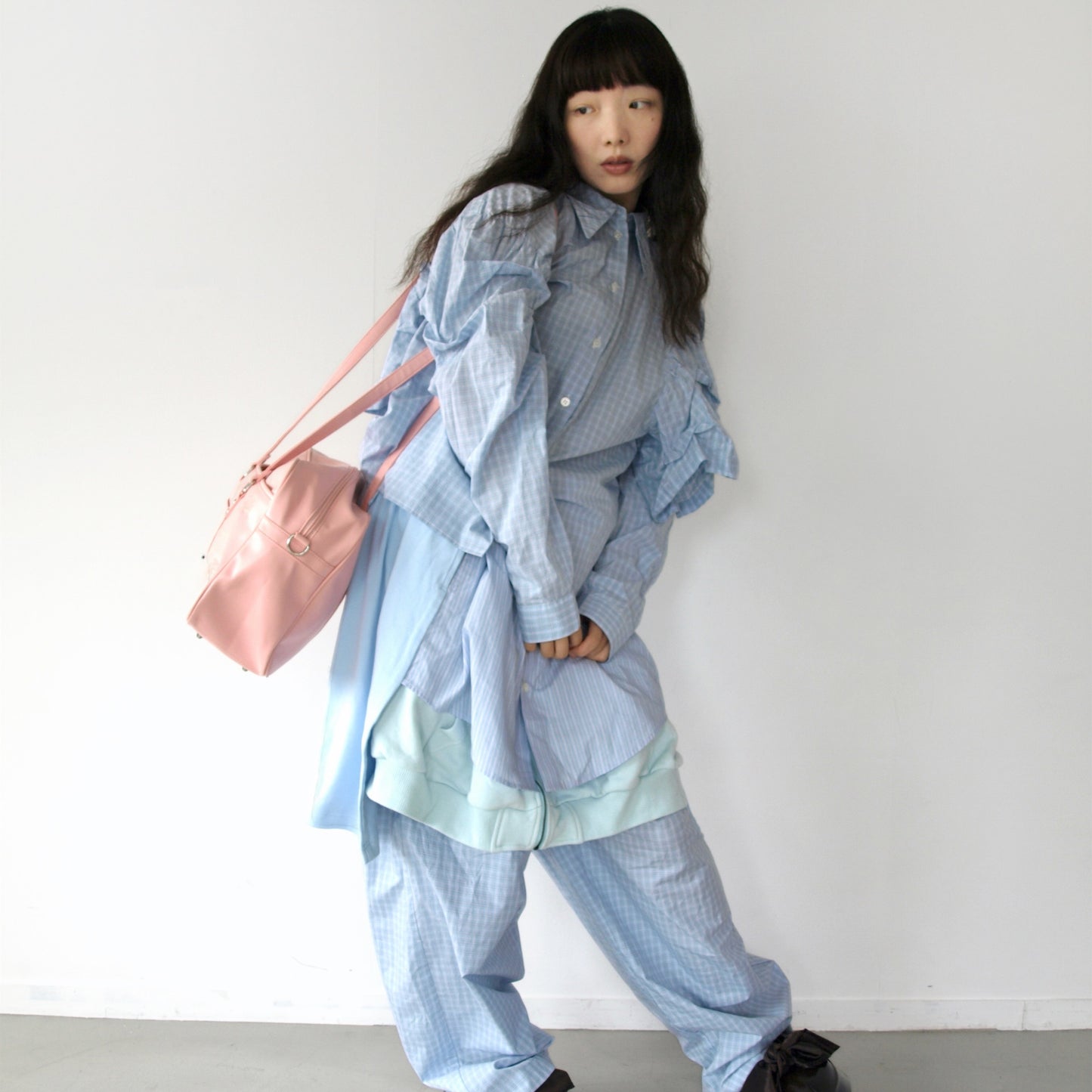 CONFUSING LONG SLEEVES SHIRT / BLUE / ユニークシャツ