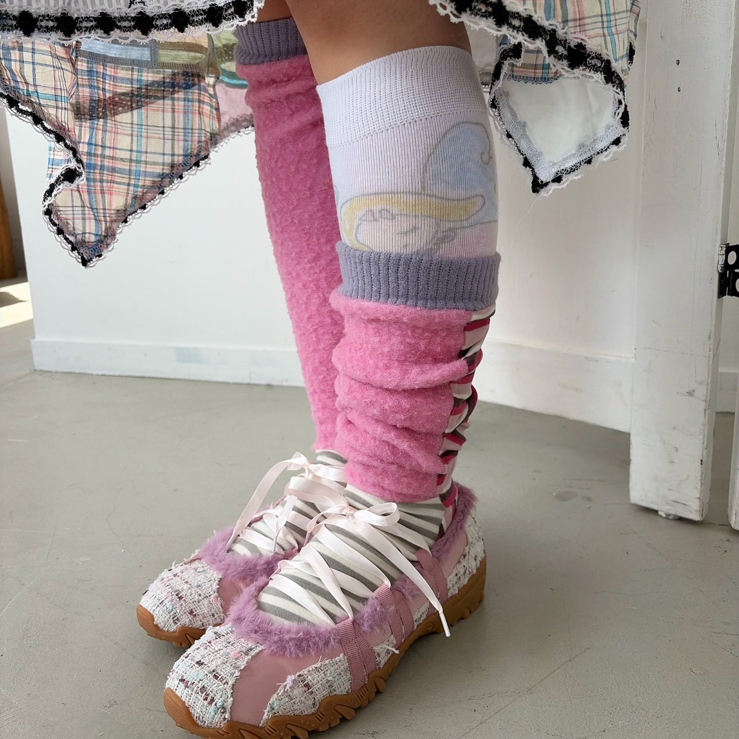 Long socks / Pink Mix / マルチストライプソックス