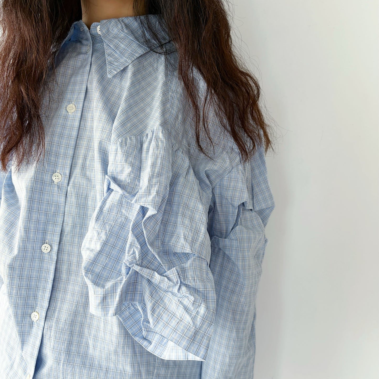 CONFUSING LONG SLEEVES SHIRT / BLUE / ユニークシャツ