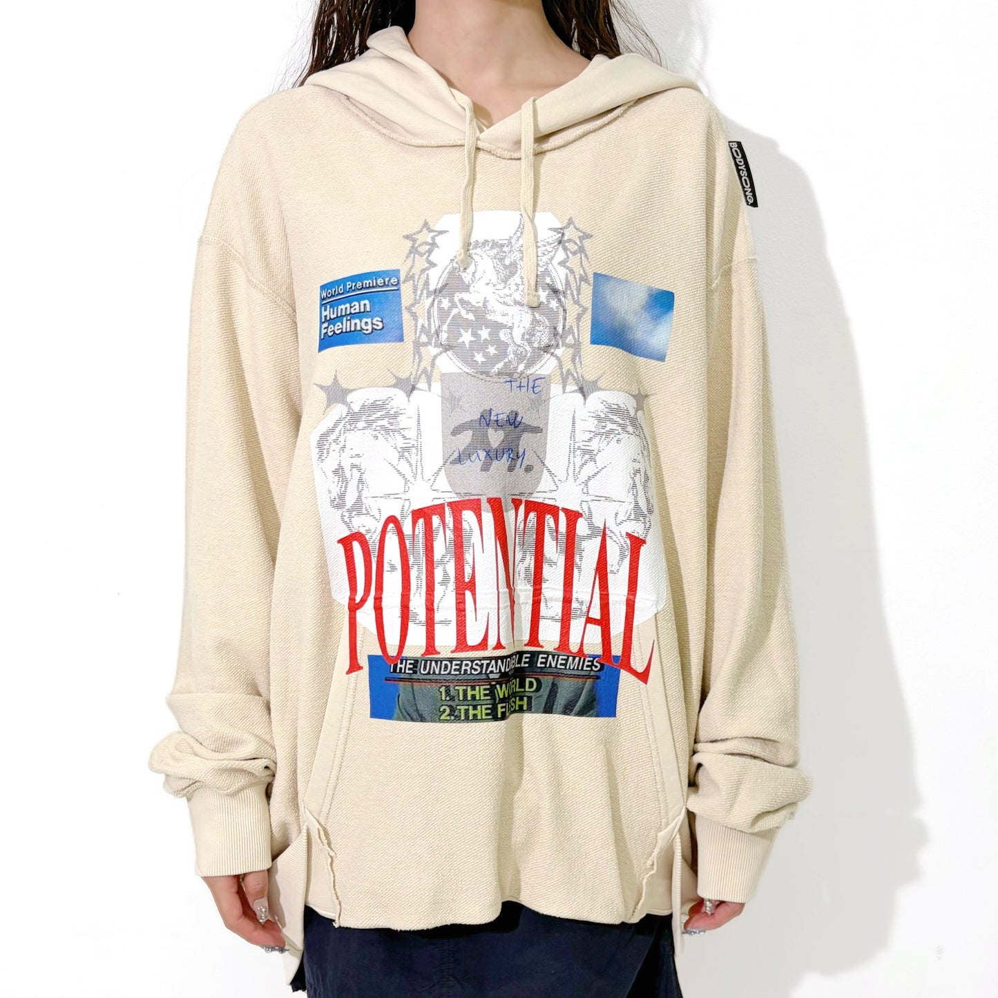 【SHEEP LIMITED】POTENTIAL INSIDE-OUT REVERSIBLE HOODIE FOR SHEEP / BEIGE / グラフィックフーディー