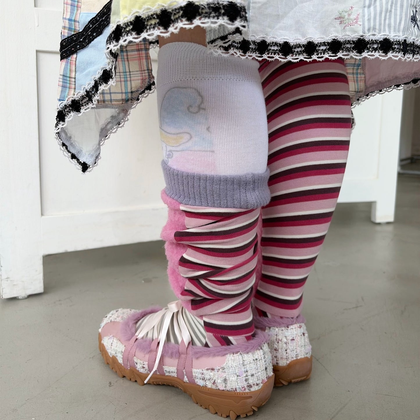 Long socks / Pink Mix / マルチストライプソックス
