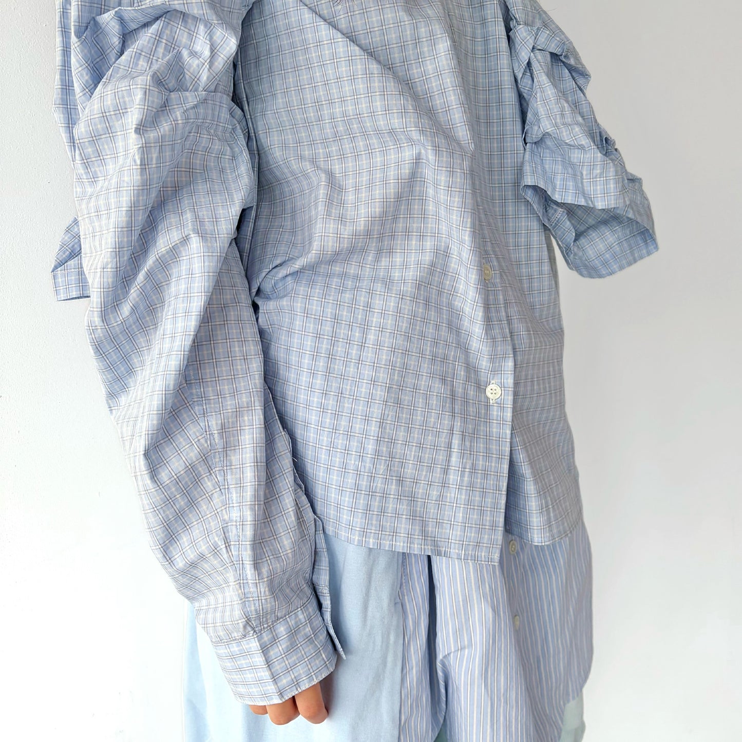CONFUSING LONG SLEEVES SHIRT / BLUE / ユニークシャツ