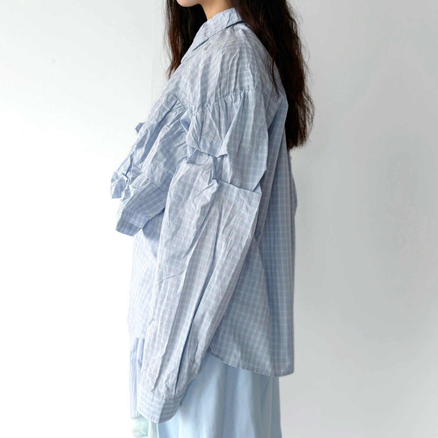 CONFUSING LONG SLEEVES SHIRT / BLUE / ユニークシャツ