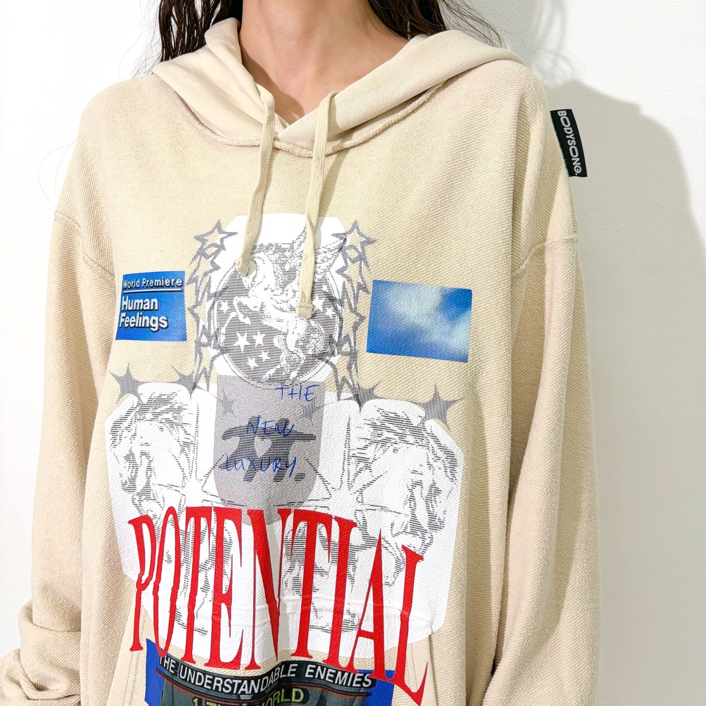 【SHEEP LIMITED】POTENTIAL INSIDE-OUT REVERSIBLE HOODIE FOR SHEEP / BEIGE / グラフィックフーディー