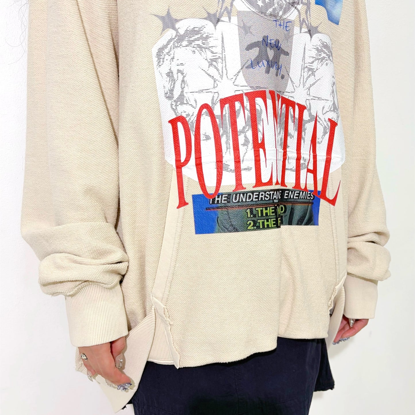 【SHEEP LIMITED】POTENTIAL INSIDE-OUT REVERSIBLE HOODIE FOR SHEEP / BEIGE / グラフィックフーディー