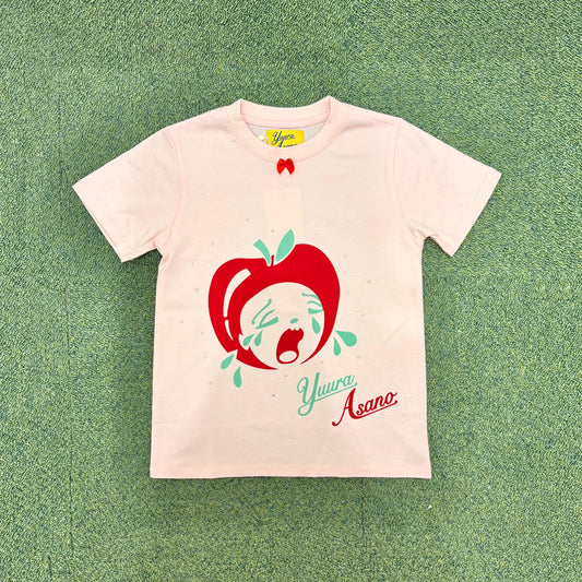 KIRAKIRA Ribbon Ringo Tshirt / Baby Pink / グラフィックプリントTシャツ