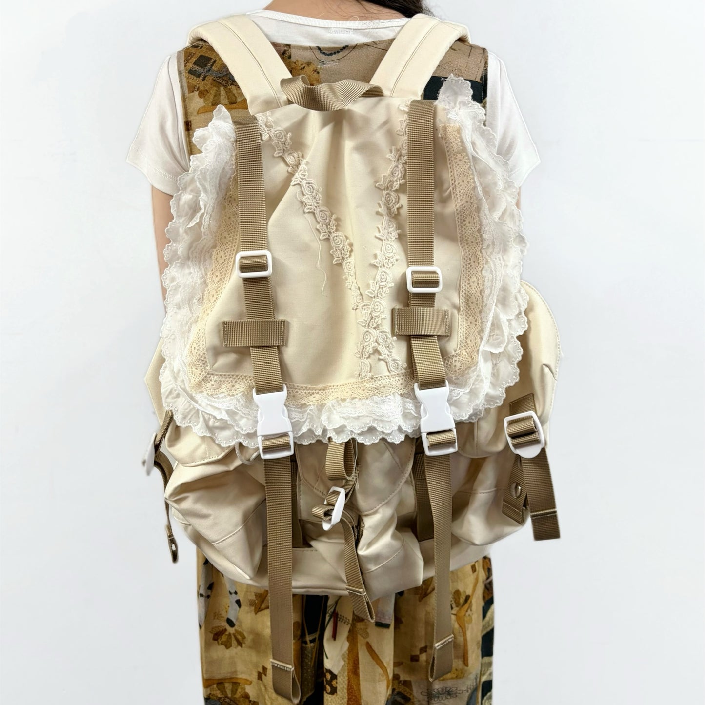 Lace backpack / Natural / レースバックパック