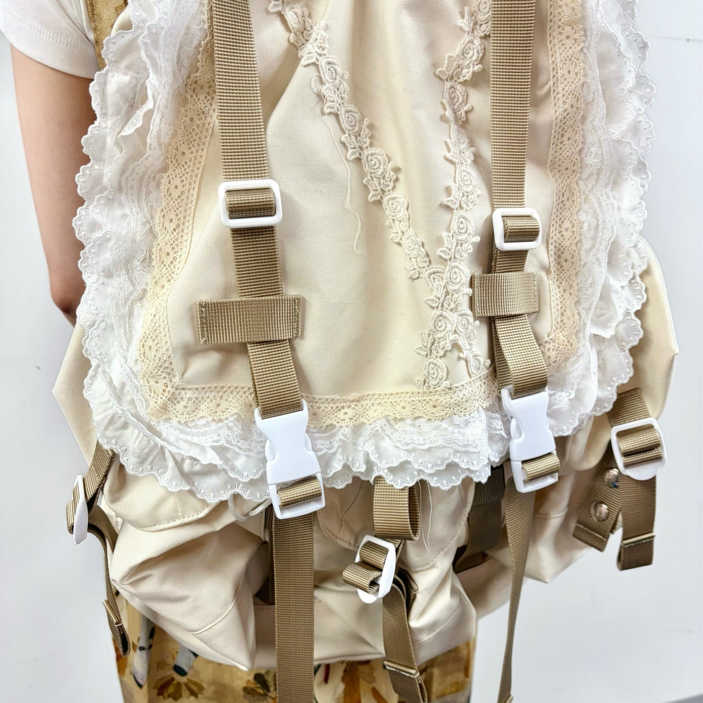 Lace backpack / Natural / レースバックパック