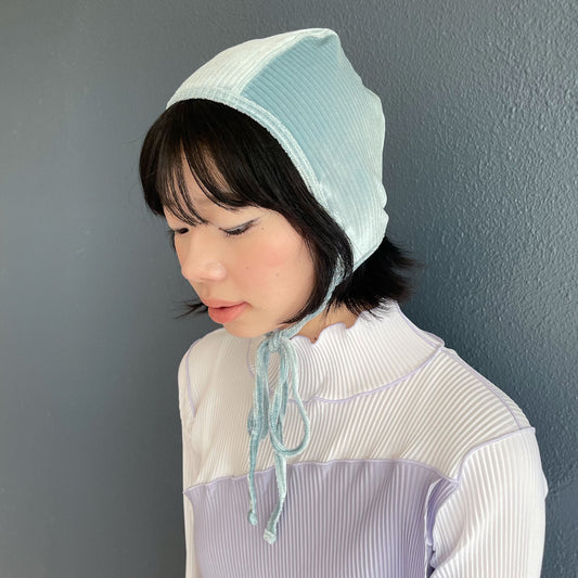 FLEX VELVET BONNET / LIGHT BLUE / ベルベットボンネット