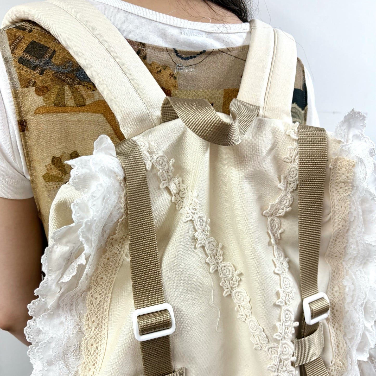 Lace backpack / Natural / レースバックパック