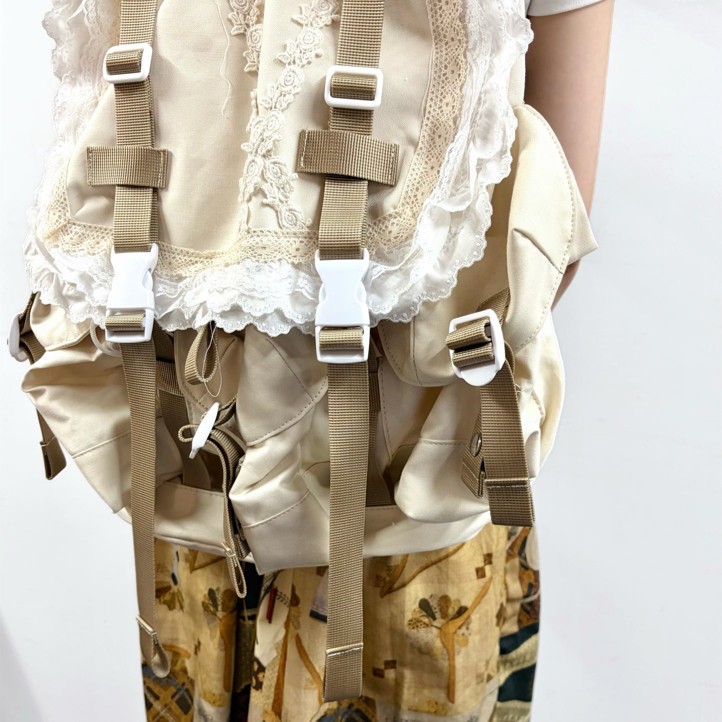 Lace backpack / Natural / レースバックパック