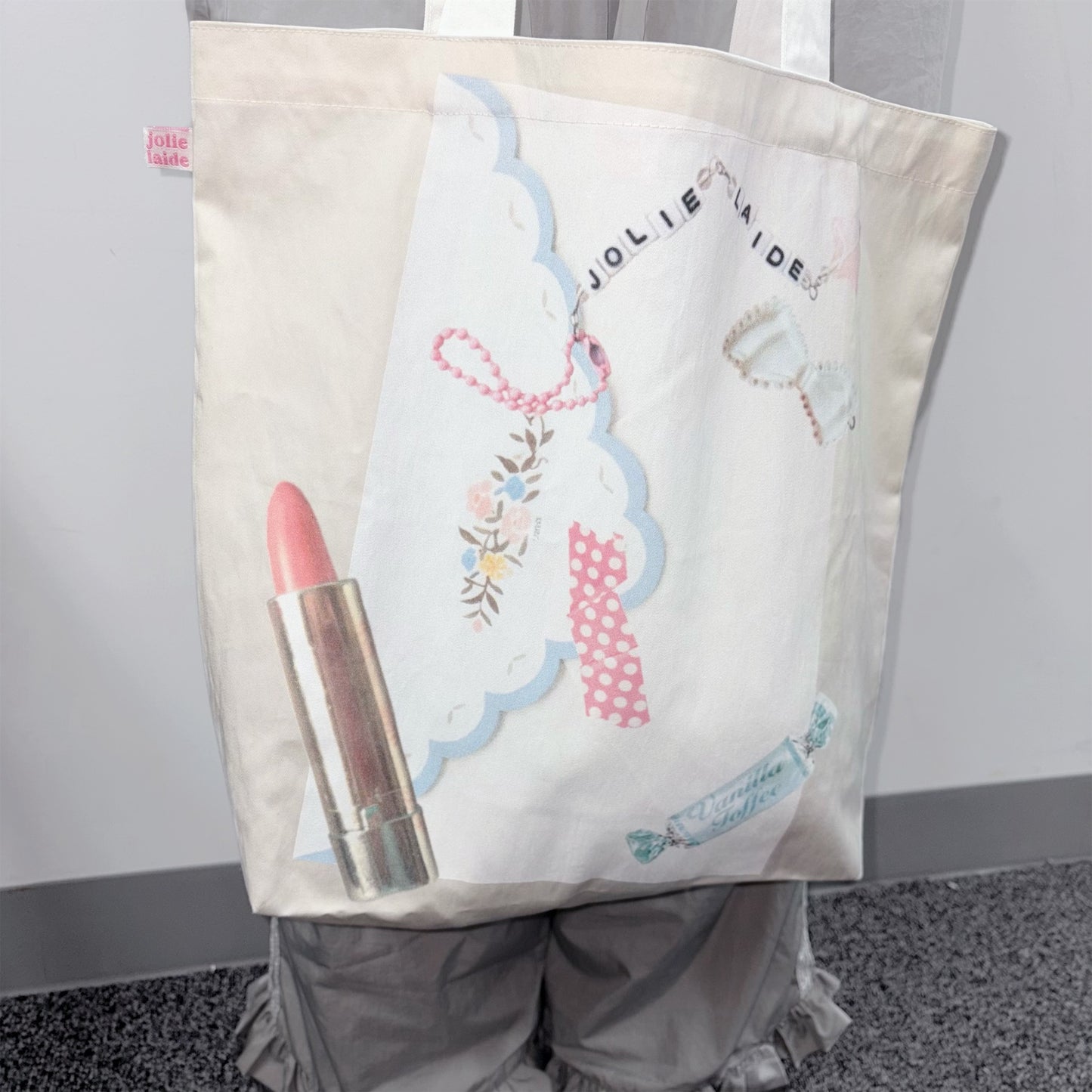 Dolly Vanity Tote Bag / Ivory / プリントトートバッグ