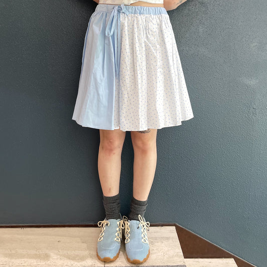 [F.E.E.S] half pattern cotton skirt / blue / ハーフパターンコットンスカート