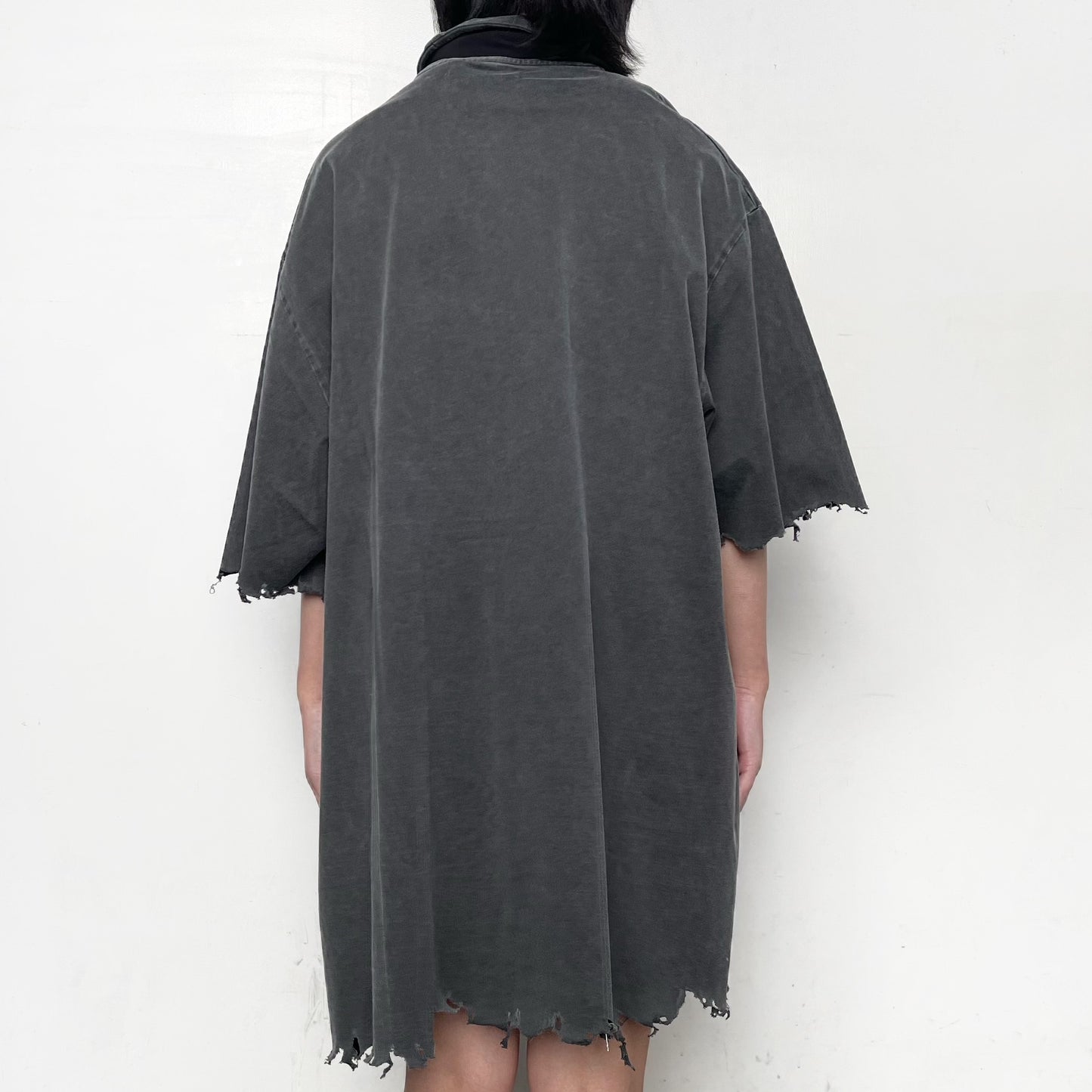 TIE NECK T-SHIRT / BLACK / タイTシャツ