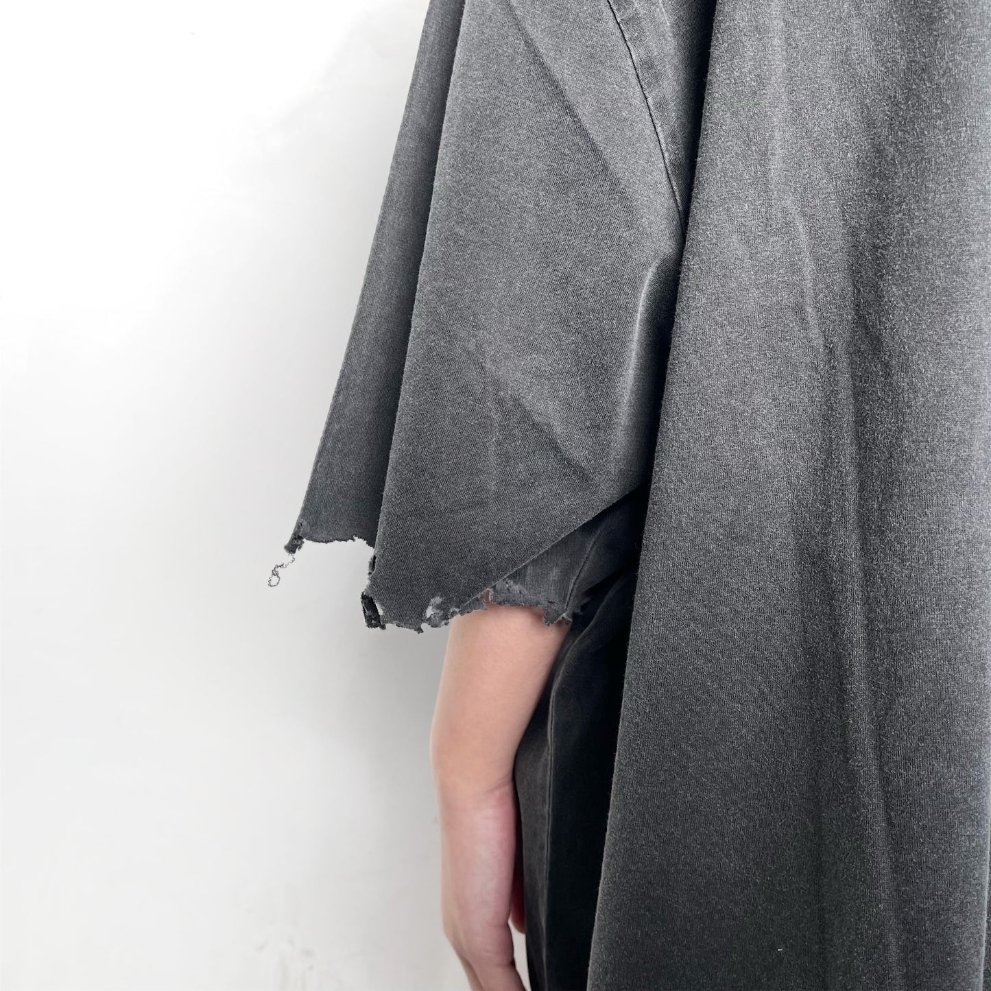 TIE NECK T-SHIRT / BLACK / タイTシャツ