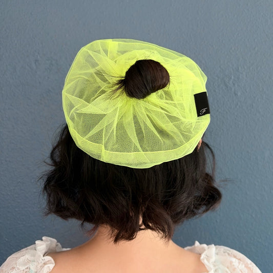 [F.E.E.S] neon light scrunchie / yellow / チュールシュシュ