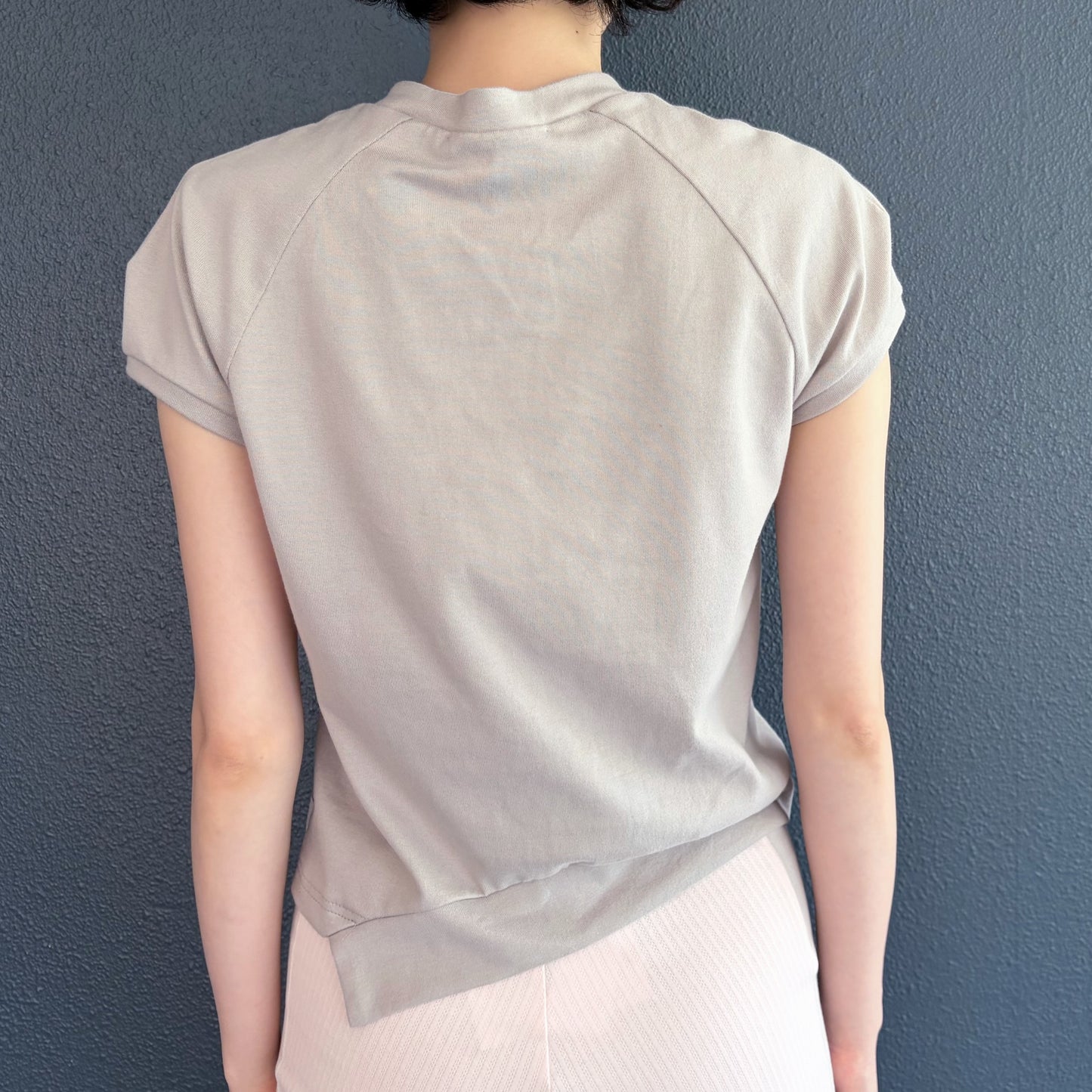 raglan sleeve v neck top / beige / ラグランスリーブVネックトップ