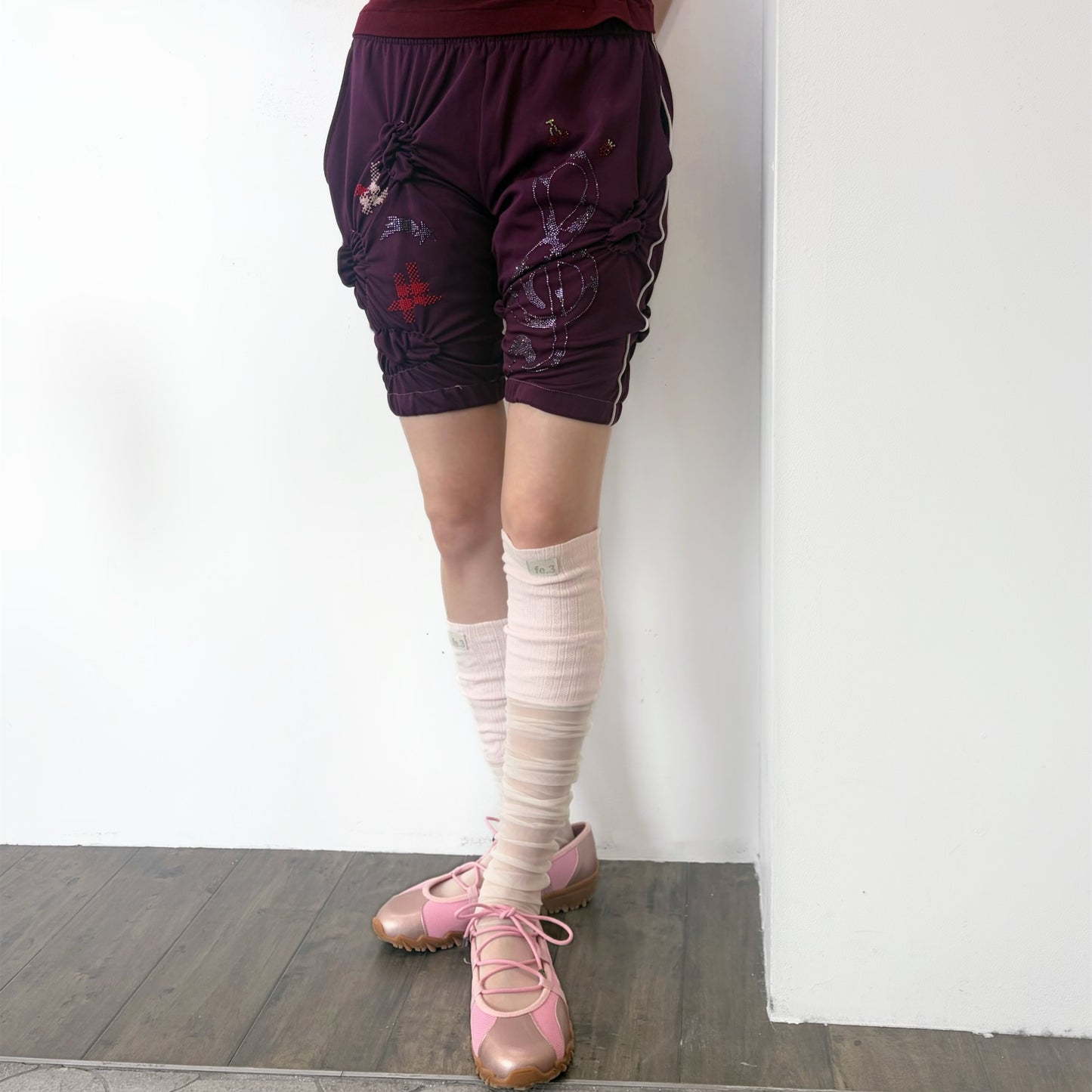 pure music shorts / purple / シャーリングショーツ