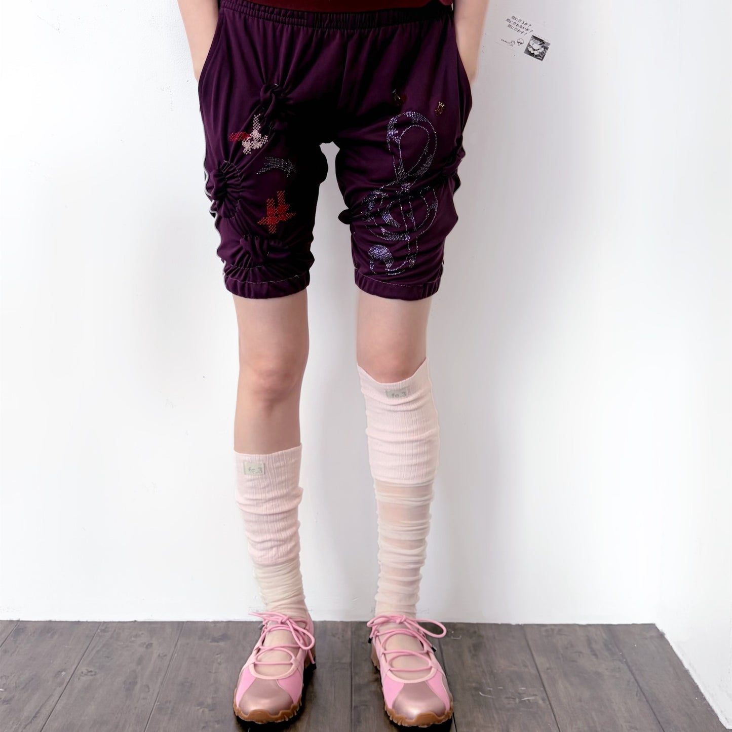 pure music shorts / purple / シャーリングショーツ