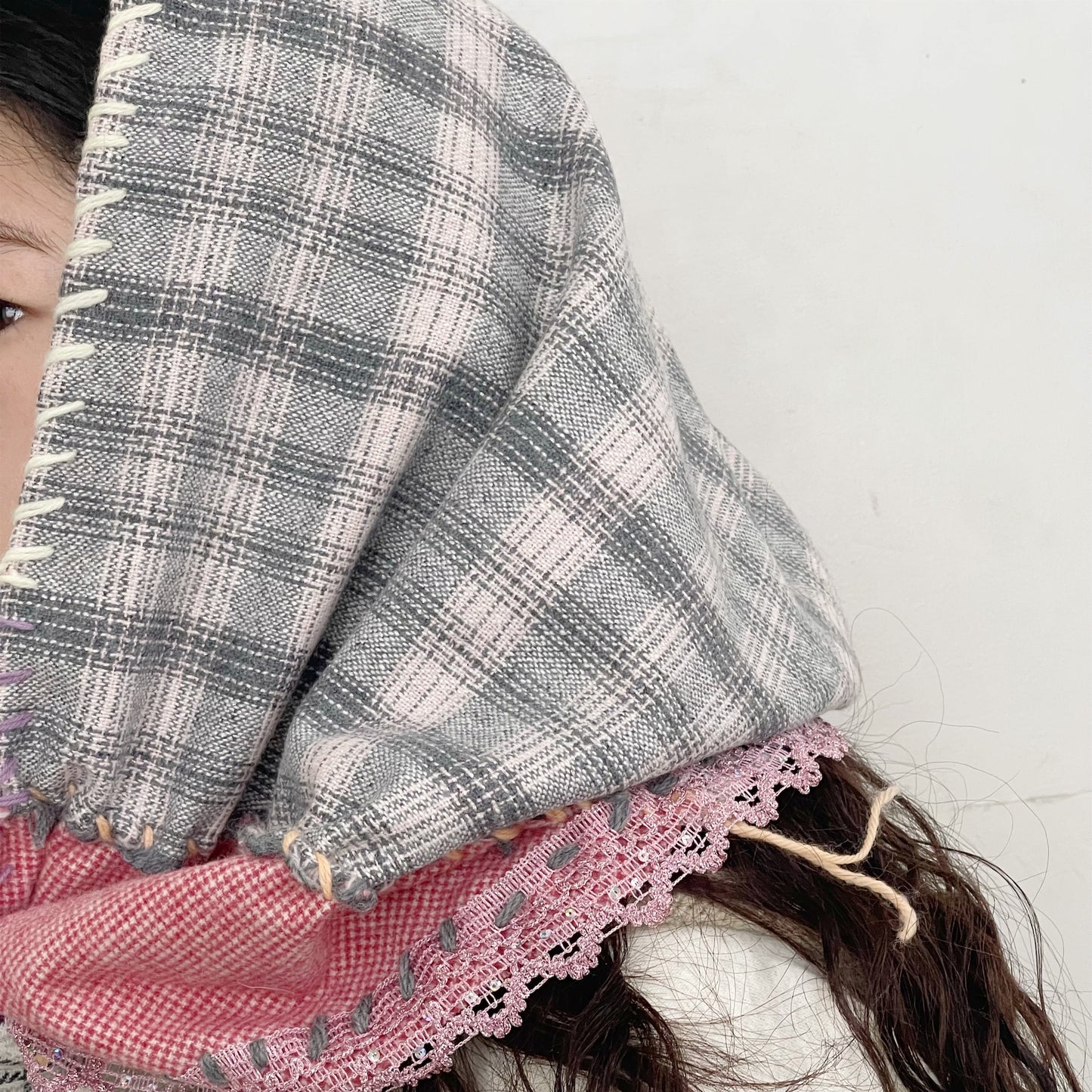 Hand stich hand stich big bandana / Red Mix / ハンドステッチビッグバンダナ