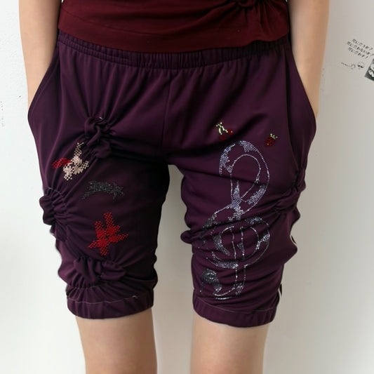 pure music shorts / purple / シャーリングショーツ