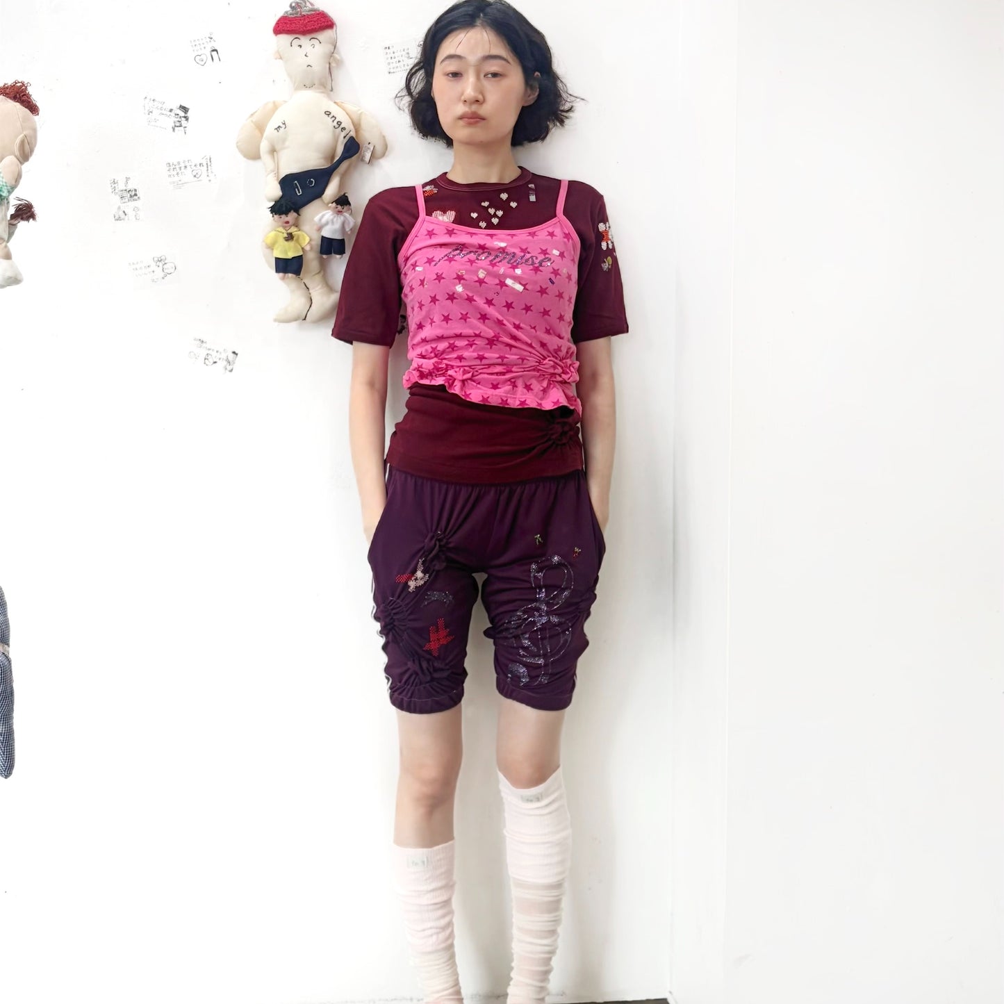 pure music shorts / purple / シャーリングショーツ