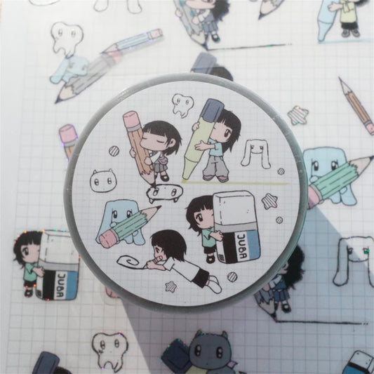 【JUBA】Fairies of drawing 3D hologram kisscut / ステッカーテープ