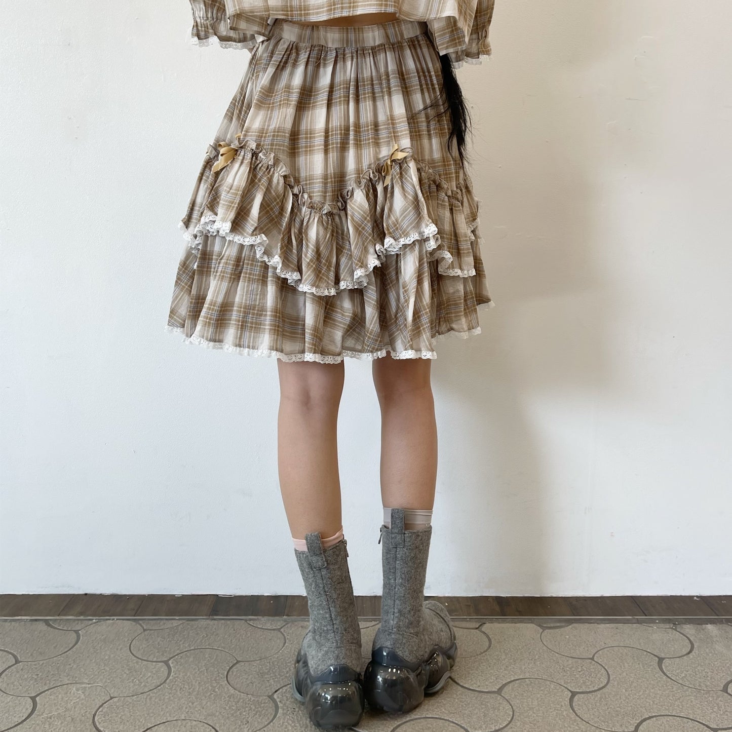 COTTON LOLITA SKIRT / BEIGE / ボリュームフリルスカート