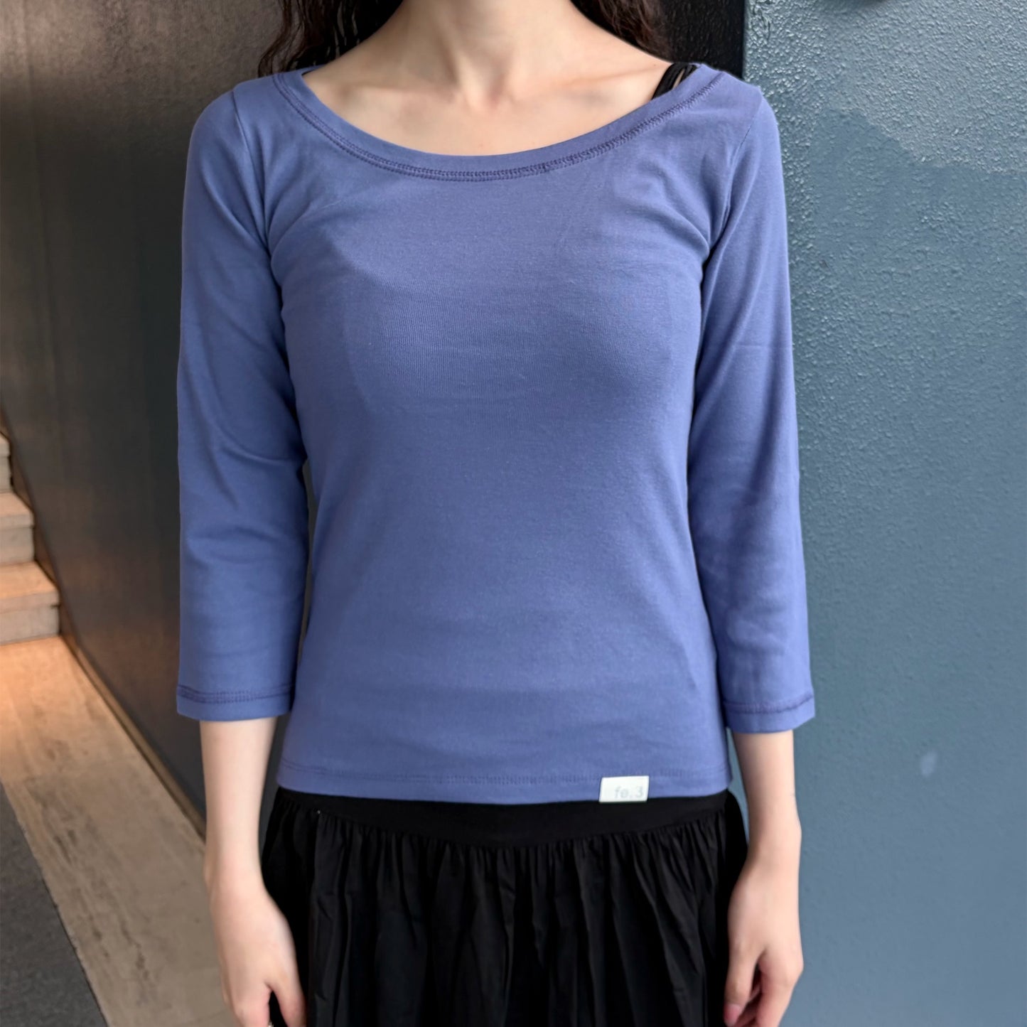 [fe.3] rib mellow top / blue purple / リブメロウトップ