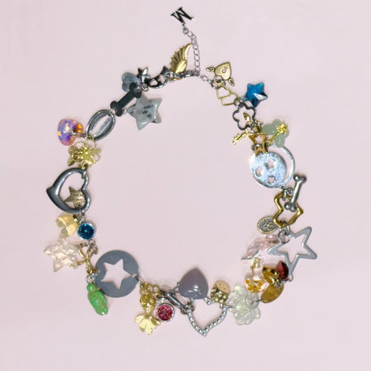 Kinetic Charm Necklace / Gold × green / チャームネックレス