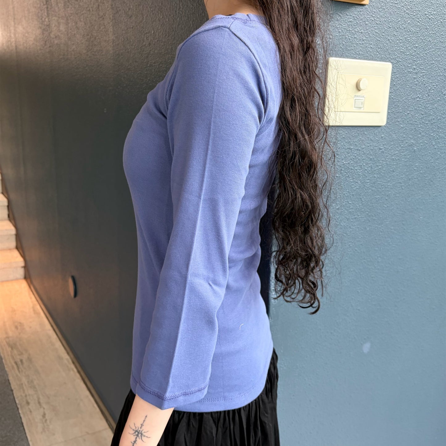 [fe.3] rib mellow top / blue purple / リブメロウトップ