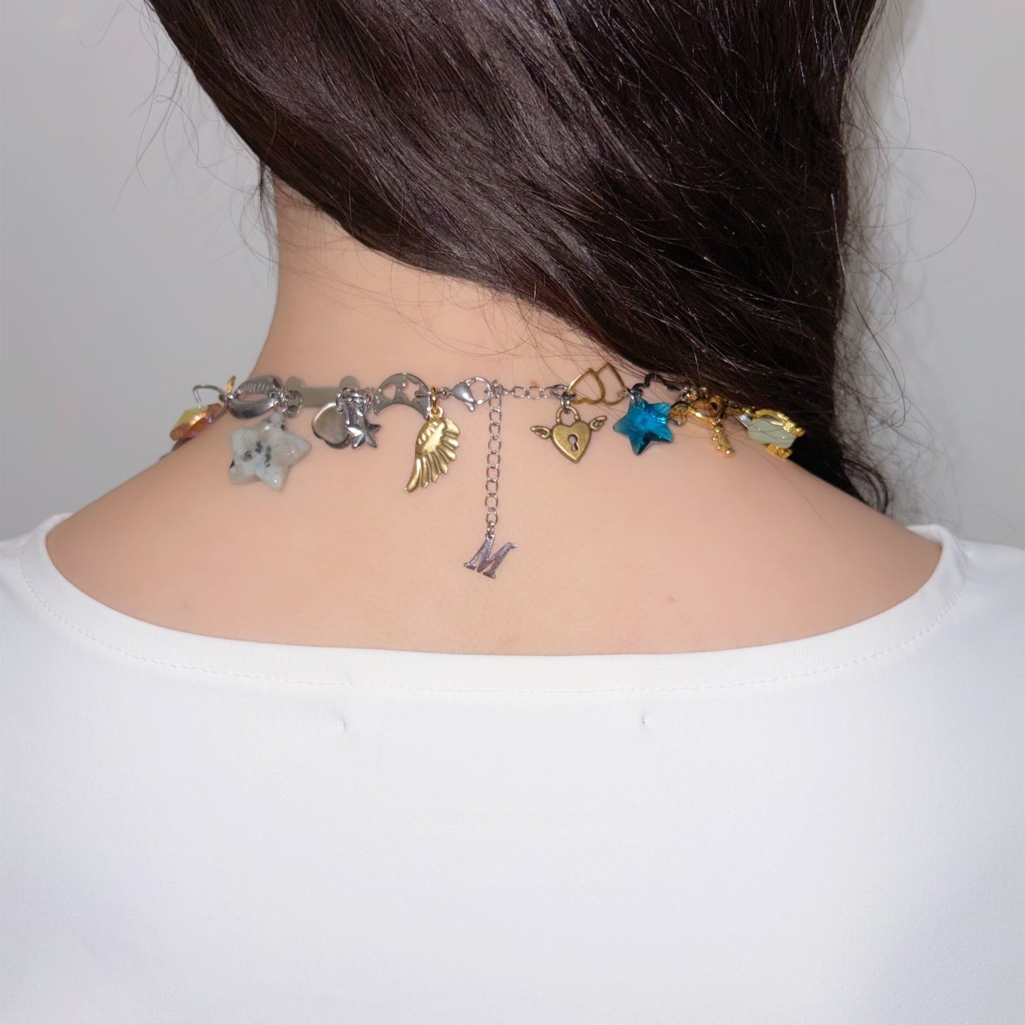 Kinetic Charm Necklace / Gold × green / チャームネックレス