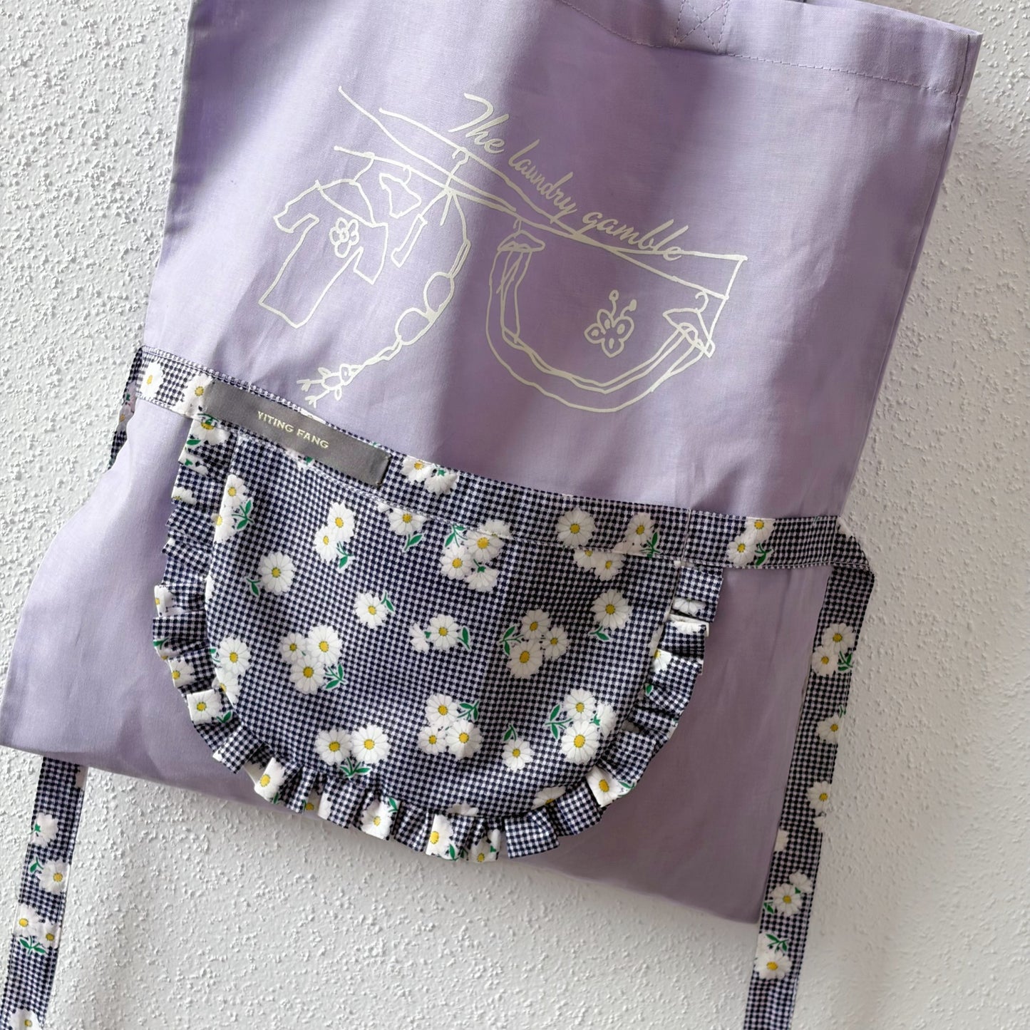 Frill Apron Tote Bag / Lavender / BIRDMANコラボレーショントートバッグ