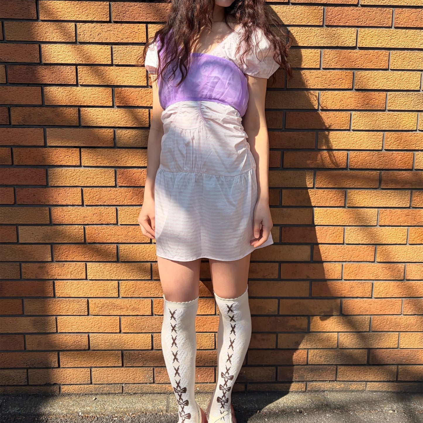 NICKER SHEER TOP / PURPLE / シアーランジェリートップ